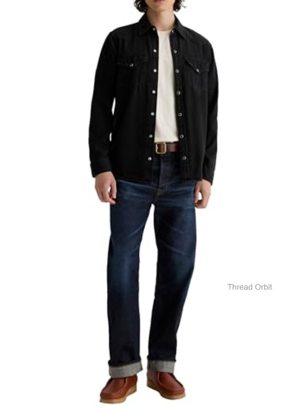 Classic Fit Western Button Down Shirt - Cotton Denim - Picture 3 of 6